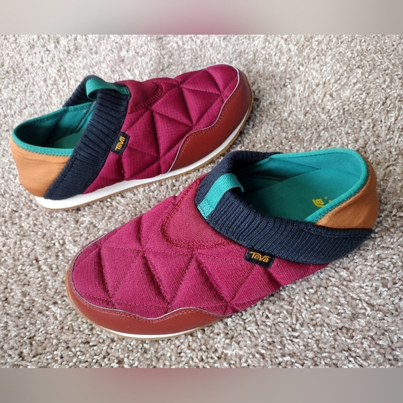 Teva ReEMBER Quilted Slip-On Shoes - Burgundy and Teal - Picture 2 of 10
